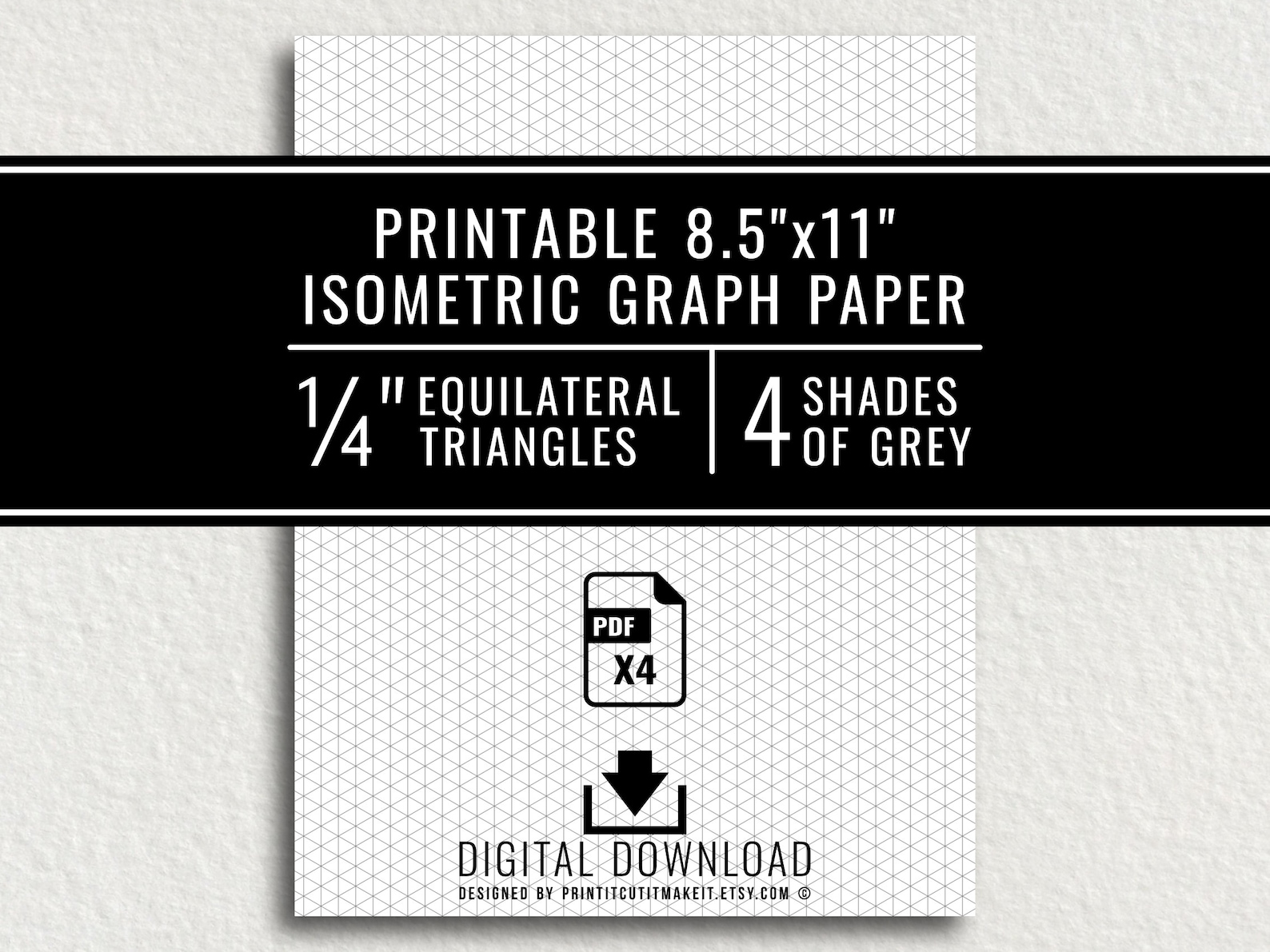 Printable Isometric Graph Paper: 1/4