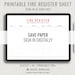 Fire Register Visitor Sign in Sheet Printable PDF Template, Minimalist ...