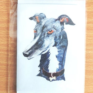 Greyhound: stampa su cera encaustica, biglietto di auguri per ogni occasione