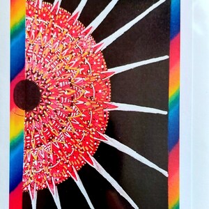 The Black Sun: encaustic wax schilderij mandala print wenskaart voor elke gelegenheid