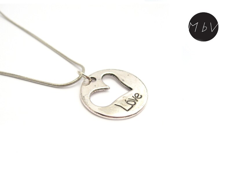 gift for mom Love Charm necklace silver charm Choker necklace Chokers for women Heart necklace charm love Necklace for women Gift for women