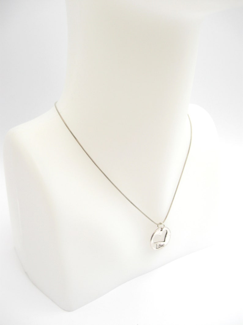 gift for mom Love Charm necklace silver charm Choker necklace Chokers for women Heart necklace charm love Necklace for women Gift for women