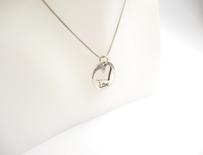 gift for mom Love Charm necklace silver charm Choker necklace Chokers for women Heart necklace charm love Necklace for women Gift for women