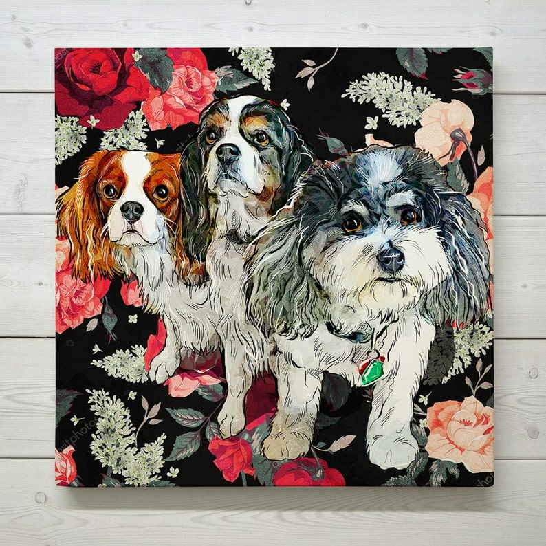 custom-pet-portrait-pop-art-on-canvas-pet-lover-gift-andy-etsy
