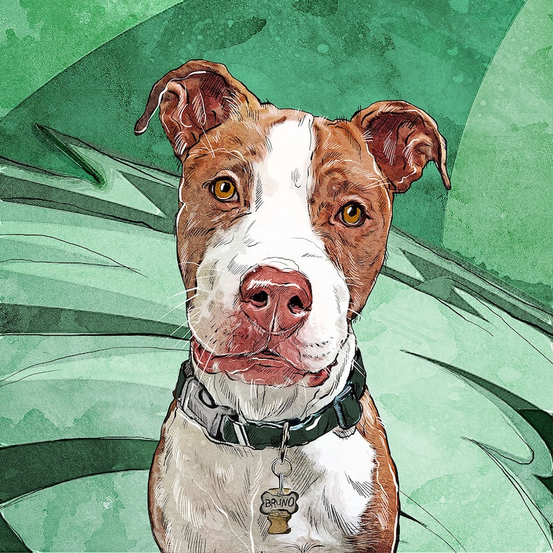 custom pet portrait pop art dog portrait
