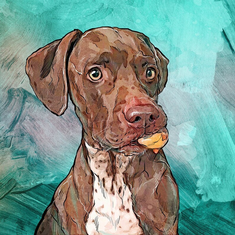 Custom Pet Portrait Pop Art Dog Portrait on Canvas
