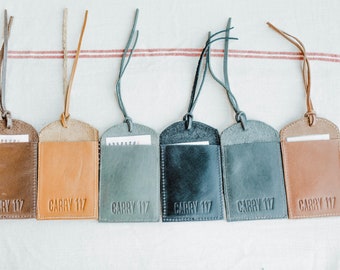 Leather Luggage Tag, handmade, fair-trade, various colors