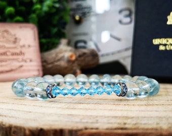 Blue swarovski bracelet, Swarovski crystals, Crystal bracelet, Birthstone bracelet, Bridesmaids bracelet, Beaded bracelet, Bridesmaid gift