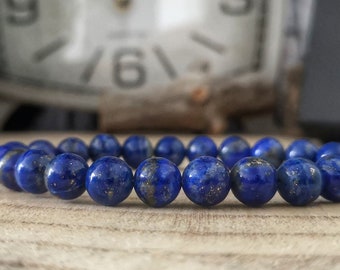 Lapis Lazuli bracelet, 8 mm Lapis Lazuli beaded bracelet for men and women, Lapis Lazuli high graded beads, Gift ideas for him and her