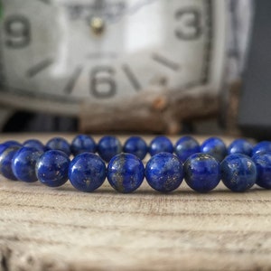 Lapis Lazuli bracelet, 8 mm Lapis Lazuli beaded bracelet for men and women, Lapis Lazuli high graded beads, Gift ideas for him and her