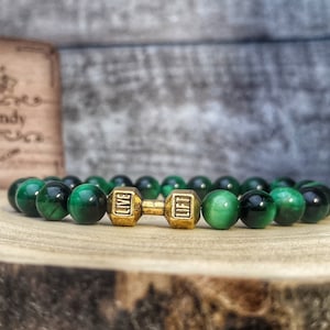 Gym bracelet, Dumbbell bracelet, Fitness bracelet, Fit people gift, Fitness Gifts, Beaded fitness jewelry, Fitness gift for him and her