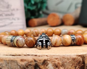 Viking bracelet for men, Gladiator bracelet, Helmet bracelet, Spartan bracelet, Bracelet for men, Gift for men,  Beaded bracelet for men