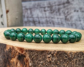 Green Malachite bracelet, Natural green Malachite jewelry, High graded Malachite, Gift for him and her, Positive change bracelet