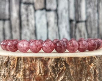 Lepidolite bracelet, 8 mm Lepidolite, Pink purple bracelet, High graded Lepidolite, Bracelet for him and her, Gift for him and her