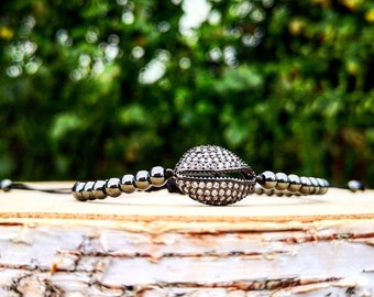 Black shell luxury shamballa bracelet for her, Beaded shamballa, Gift bracelet, Gift shamballa