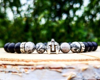 Gladiator bracelet, Helmet bracelet, Spartan bracelet, Men bracelet, Women bracelet, Beaded bracelet, Immortal bracelet, Fighter bracelet