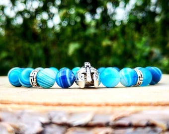 Mens viking beaded bracelet, Gents bracelet, Spartan bracelet, Men bracelet, Gladiator bracelet, Helmet bracelet, Spartan helmet