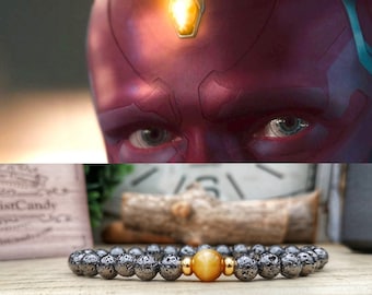 Mind Stone bracelet, Marvel gift for him and her, Infinity mind stone bracelet, Marvel comics bracelet, Marvel Infinity stones