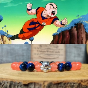 Dragonball Z Krillin bracelet, Krillin bracelet, Friend Goku, Hero bracelet, Gift for him, Gift for her, Dragonball