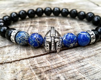 Gladiator bracelet, Helmet bracelet, Spartan bracelet, Mens bracelet, Women bracelet, Beaded bracelet, Immortal bracelet, Fighter bracelet