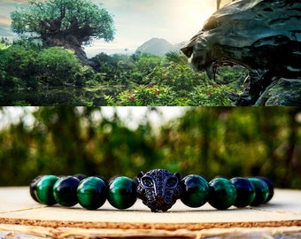 Black panther bracelet, Marvel bracelet, Marvel gift, Bracelet for men and women, Beaded bracelet, Gift bracelet for him and her