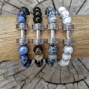 Fitness, Fitness jewelry, Fitness motivation, Fitness bracelet, Gym bracelet, Dumbbell bracelet, Fitness tech, Gift bracelet, Gift for men