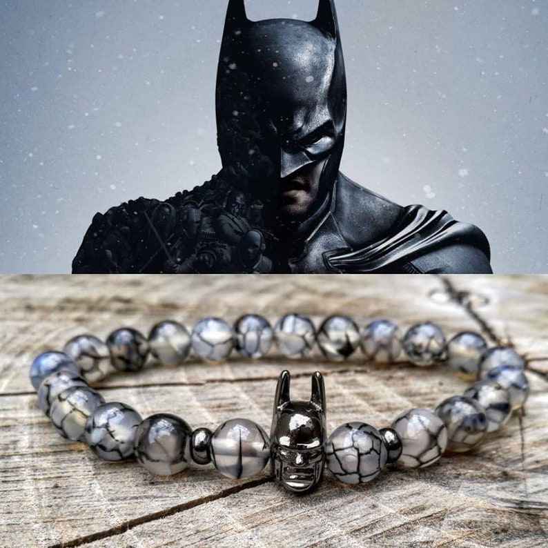 Men's Batman Beaded Bracelet DC Comics Bracelet Hero Etsy