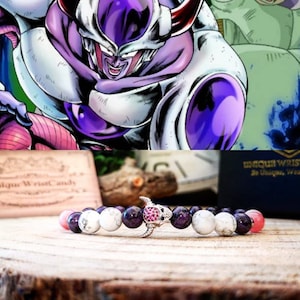 Frieza Dragonball Z bracelet, Dragonball Z jewelry, Animated jewelry, Gift for him, Lovers gift, Gift ideas, Gemstone bracelet