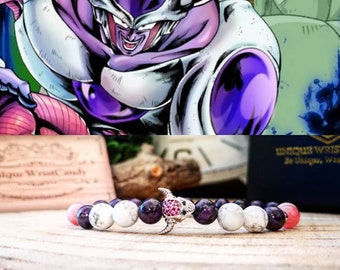Frieza Dragonball Z bracelet, Dragonball Z jewelry, Animated jewelry, Gift for him, Lovers gift, Gift ideas, Gemstone bracelet