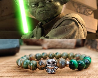 Yoda Star Wars bracelet, Star Wars bracelet, Star Wars gift, Star Wars jewelry, Jedi bracelet, Star Wars jedi