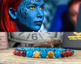 Mystique Marvel bracelet, Superhero bracelet, X-Men jewelry, Movie jewels, Gift bracelet for birthday, Marvel fan gift