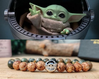 Baby Yoda bracelet, Star Wars bracelet, Star Wars gift, Star Wars jewelry, Jedi bracelet, Star Wars jedi, Grogu Star Wars, The Child