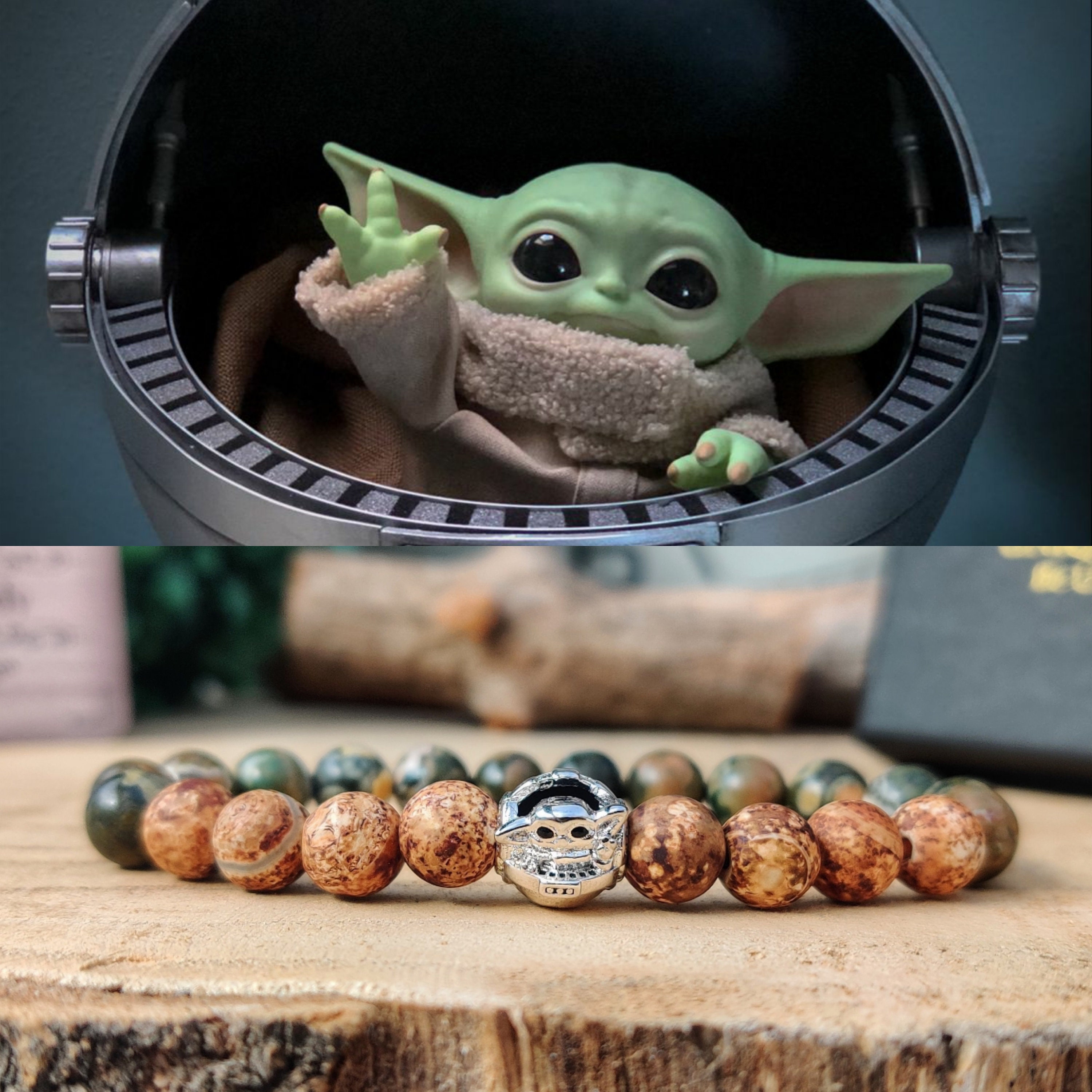 Bracelet Baby Yoda, bracelet Star Wars, cadeau Star Wars, bijoux