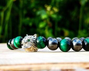 Wolf bracelet, Wolf beaded bracelet, Bracelet for men and women, Beaded bracelet for him and her, Gift for him and her, Motivation bracelet