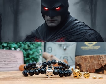 Superhero movie bracelet, Mask bracelet, Logo bracelet, DC Comics bracelet, DC Comics jewelry, Perfect comic gift for men and women