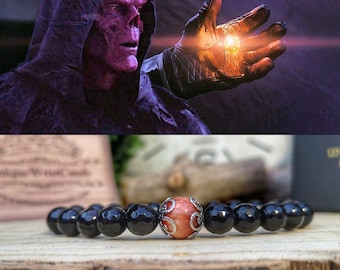 Soul Stone bracelet, Infinity Stone bracelet, Marvel bracelet, Marvel Infinity stone, Red Skull Avengers, Avengers bracelet, Marvel gift