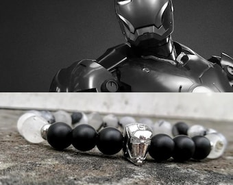 Iron Man, Ironman, Iron man bracelet, Marvel bracelet, Bracelet for men and women, Black bracelet for men, Gift bracelet for him and her