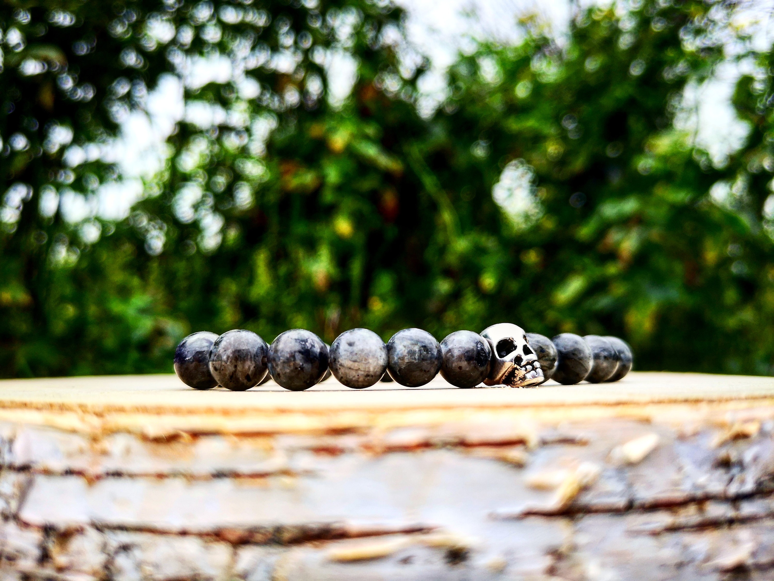 Detailed Carved Natural Olive Pit Skull Beads Bracelet - 3JADE wholesale of  jade carvings, jewelry, collectables, prayer beads