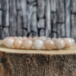 Bracciale in giada arancione chiaro naturale da 10 mm, braccialetto regalo per lei, braccialetto di perline per donne, braccialetto per uomini, braccialetto idea regalo