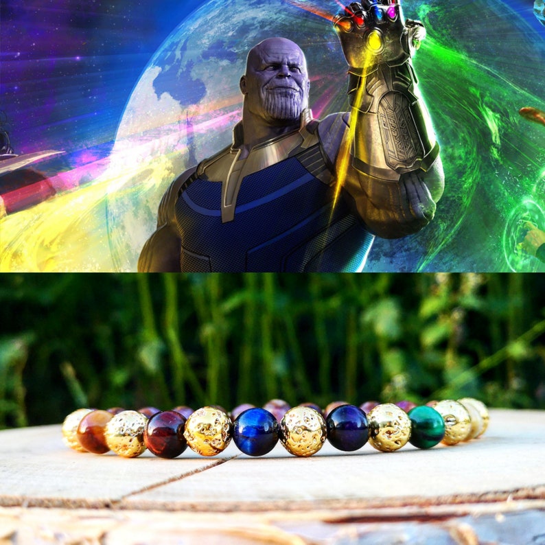 Comic bracelet Infinity stones Gift for men Birthday Infinity bracelet Thanos infinity gauntlet Marvel gift Thanos marvel bracelet