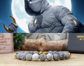 Moon Knight Marvel bracelet, Moon Knight bracelet, Marvel jewelry, Gift Marvel for him, Gift for her, Beaded Marvel bracelet