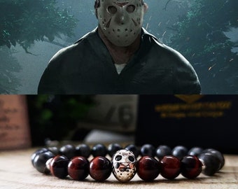 Jason Voorhees bracelet, Halloween bracelet, Halloween jewelry, Horror jewellery, Movie bracelet, Friday the 13th, Perfect gift, Gift ideas