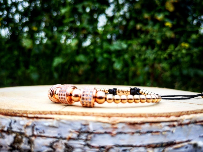 Luxury charm Gold rose Shamballa charm Luxury bracelet Braided luxury shamballa macrame bracelet Gift for him and her