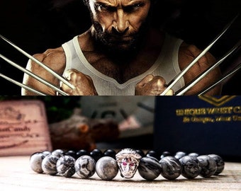 Wolverine bracelet, Wolf bracelet for men, Comicon bracelet, X-Men jewelry, Marvel bracelet, Marvel comics