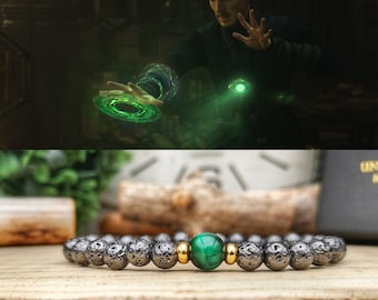 Time Stone bracelet, Infinity stone bracelet, Marvel comics bracelet, Marvel for him, Marvel Infinity stone, Avengers bracelet, Marvel gift