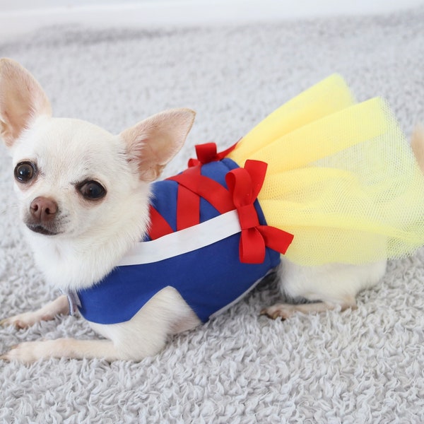 Pretty Little Paws - Handmade Disney Inspired Snow White Fancy Chihuahua Pet Cat Dog Dress Clothing Party Dachshund Frenchie Yorkie