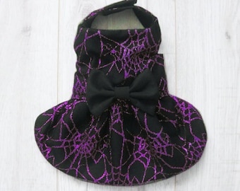 Pretty Little Paws - Handmade Halloween Purple Spider Cobweb Chihuahua Dog Party Fancy Dress