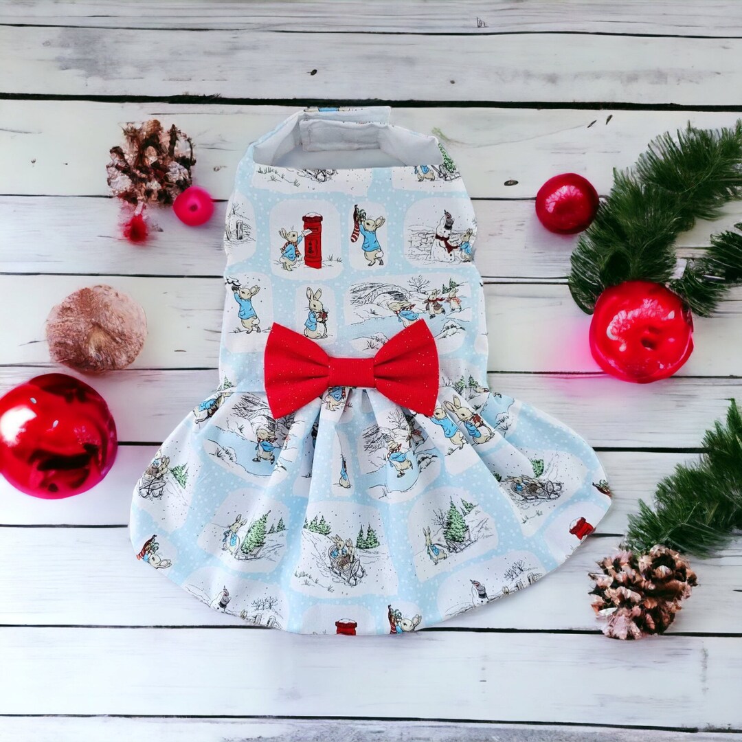 Handmade Christmas Pet Clothes, Dog Dress, Peter, Chihuahua Dress, Dog