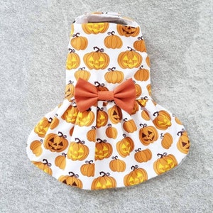 Pretty Little Paws - Handmade Halloween Pumpkin Picking Dog Cat Dress XXXS XS chihuahua Clothing Clothes Fancy Dress Gift Animal Lover