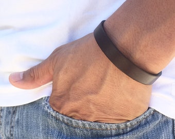 Mens Leather Bracelet Personalized Real Leather Accessories Engraved Custom Bracelet for Men Birthday Gift for Husband Dad Personalized Gift